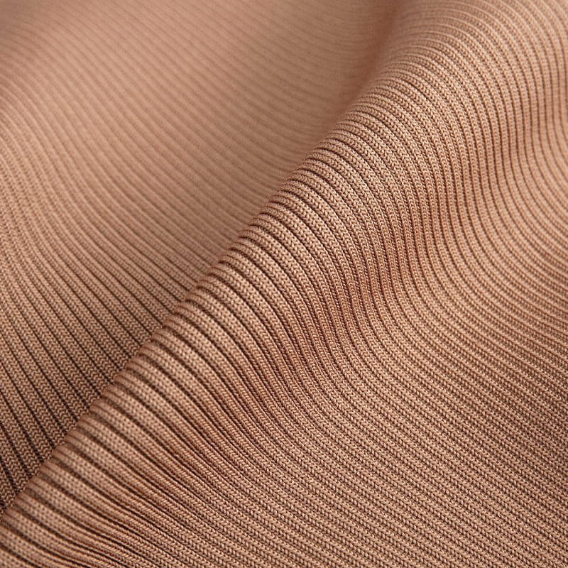 Geribbelde gebreide stof van 2x2 polyester met lage stretch voor lichtgewicht kleding