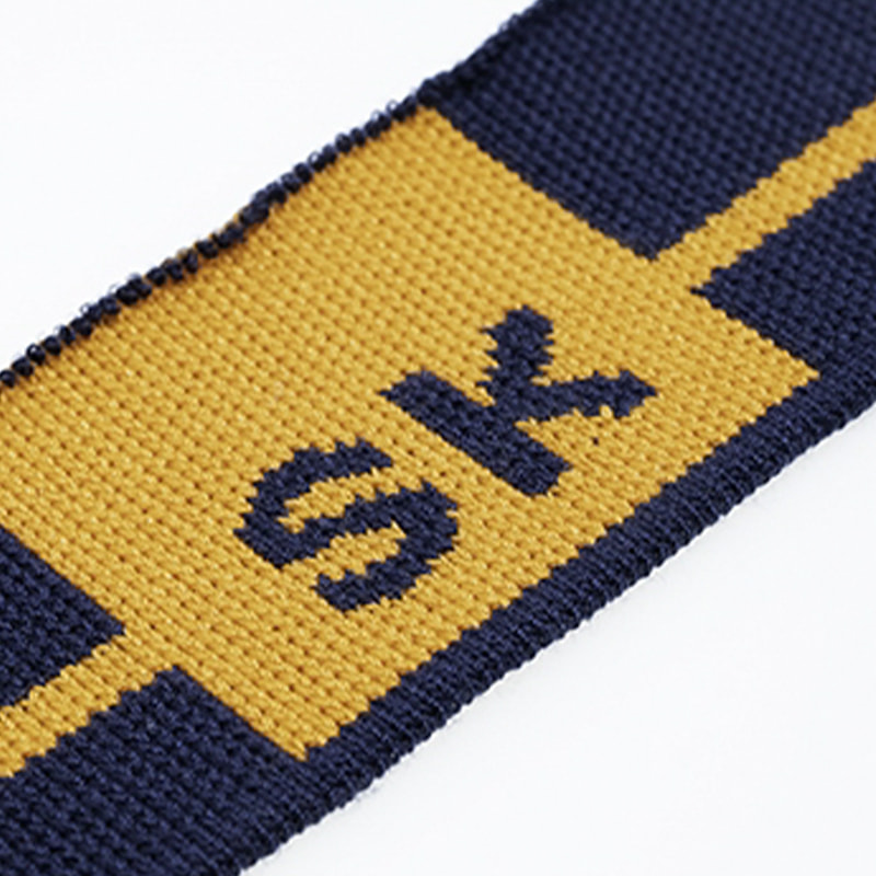 Polyester letterjacquard geribbelde poloshirtmouwenstof