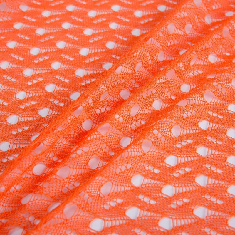 Rode holle patroon jacquard ademende geribbelde kledingstof